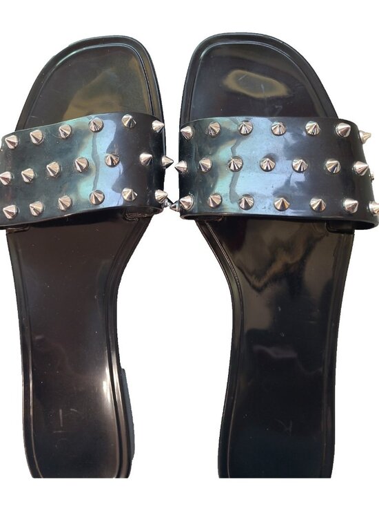 Unbranded Shoes - Women's‎ Slide Sandals Size 6 Black Spiked Studded Punk Goth Alternative Slip On